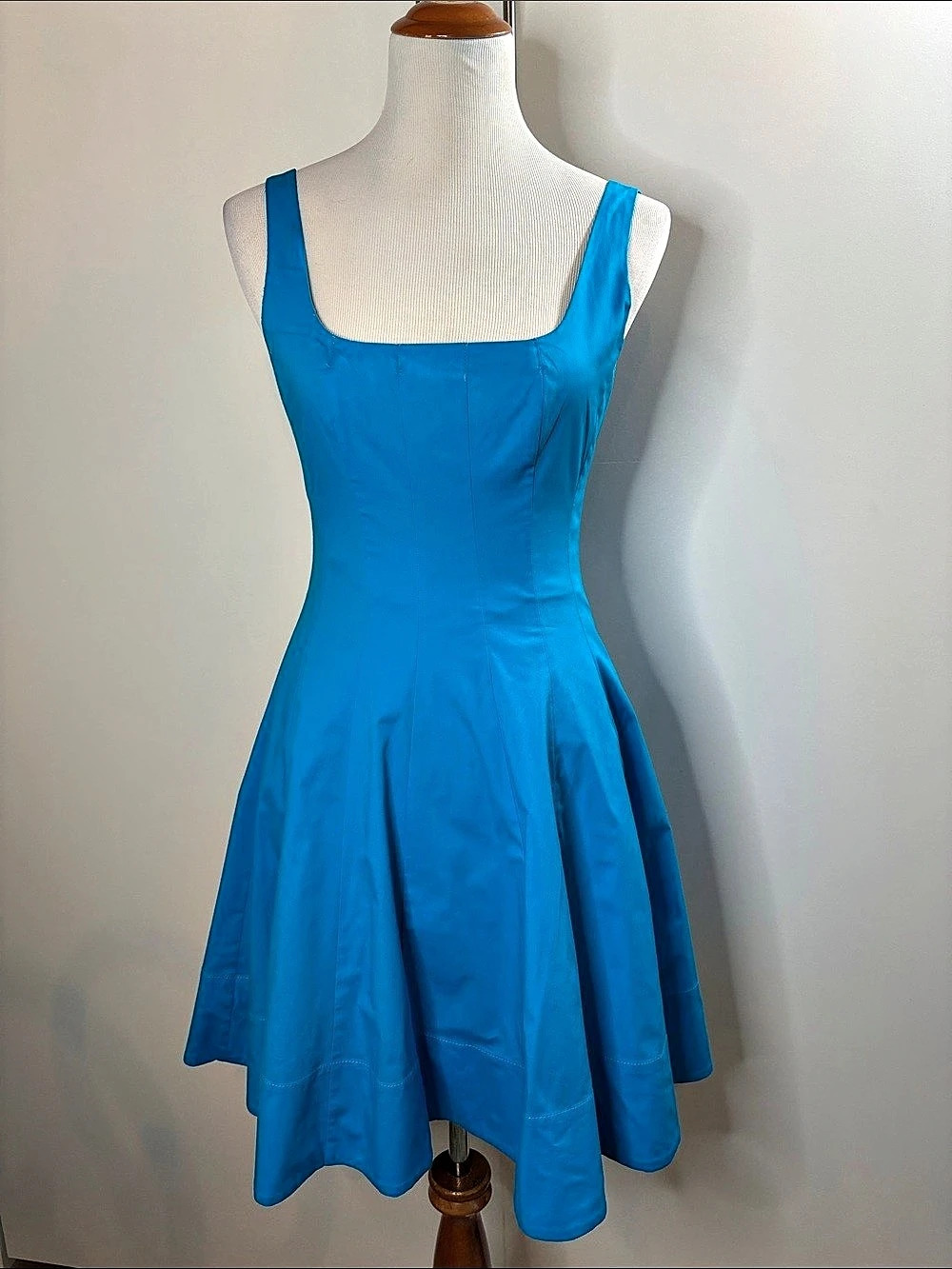 STAUD Wells Dress Cotton Mini Dress Blue Size 4